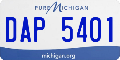 MI license plate DAP5401