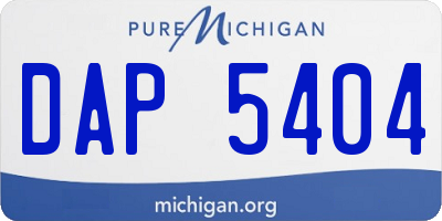 MI license plate DAP5404