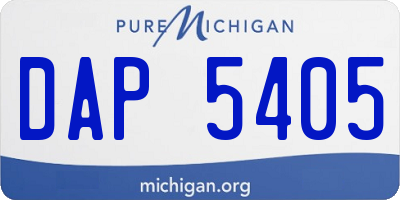 MI license plate DAP5405
