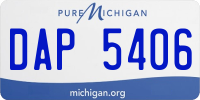 MI license plate DAP5406