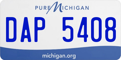 MI license plate DAP5408