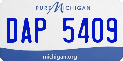 MI license plate DAP5409