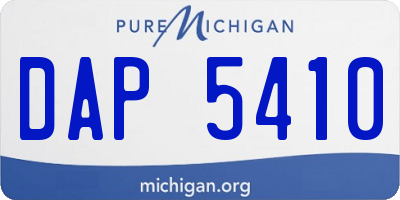 MI license plate DAP5410