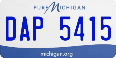 MI license plate DAP5415