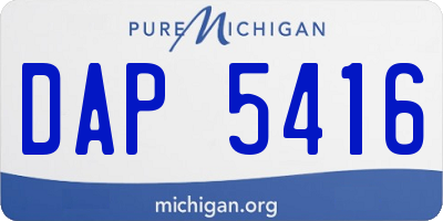 MI license plate DAP5416