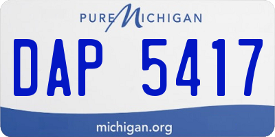 MI license plate DAP5417
