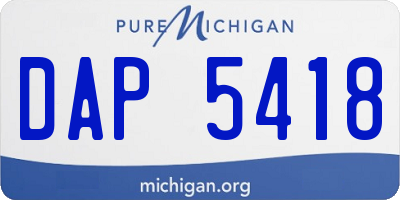 MI license plate DAP5418
