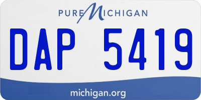 MI license plate DAP5419