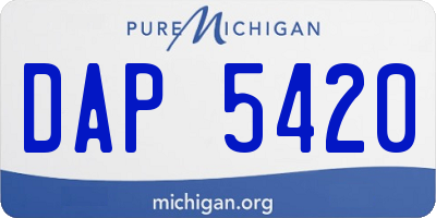 MI license plate DAP5420
