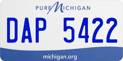 MI license plate DAP5422