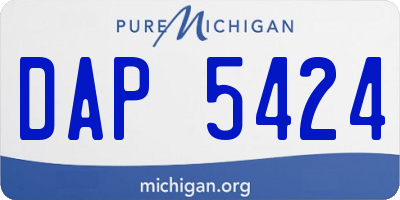 MI license plate DAP5424