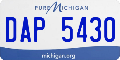 MI license plate DAP5430