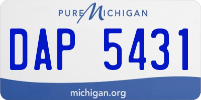 MI license plate DAP5431