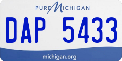 MI license plate DAP5433