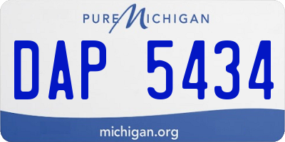 MI license plate DAP5434