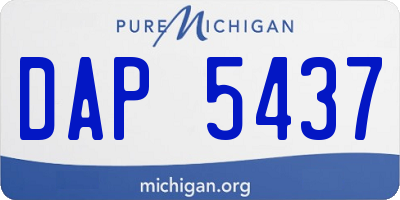 MI license plate DAP5437