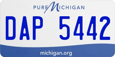 MI license plate DAP5442