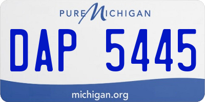 MI license plate DAP5445