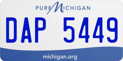MI license plate DAP5449