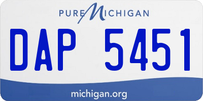 MI license plate DAP5451