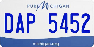 MI license plate DAP5452