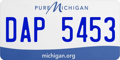 MI license plate DAP5453