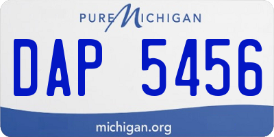 MI license plate DAP5456