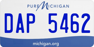 MI license plate DAP5462