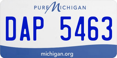 MI license plate DAP5463
