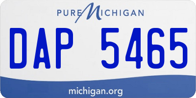 MI license plate DAP5465