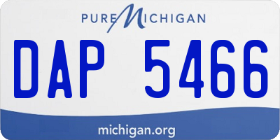 MI license plate DAP5466