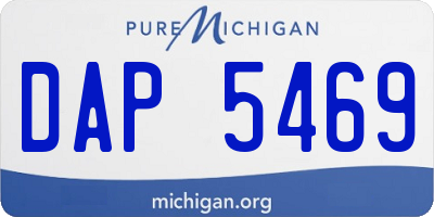 MI license plate DAP5469