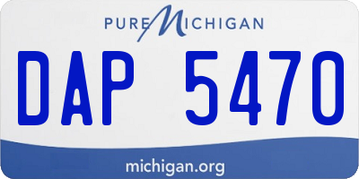 MI license plate DAP5470