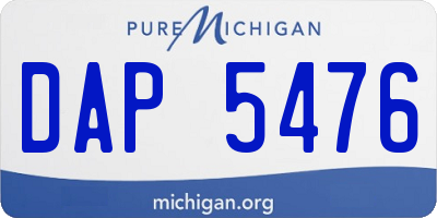 MI license plate DAP5476