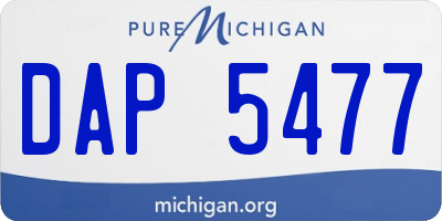 MI license plate DAP5477