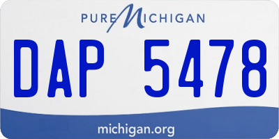 MI license plate DAP5478