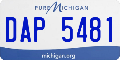 MI license plate DAP5481