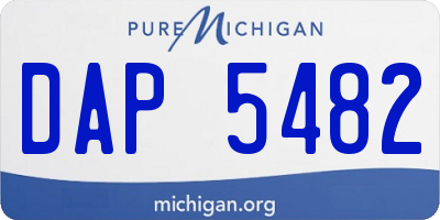 MI license plate DAP5482