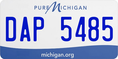 MI license plate DAP5485