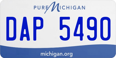 MI license plate DAP5490