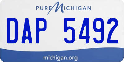 MI license plate DAP5492