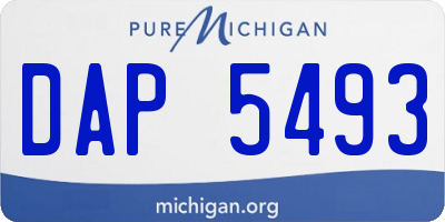 MI license plate DAP5493