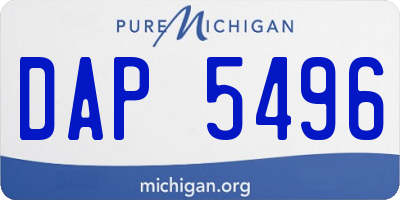MI license plate DAP5496