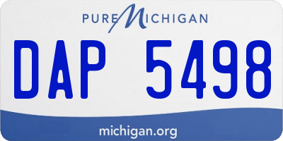 MI license plate DAP5498