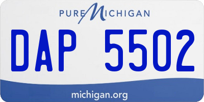 MI license plate DAP5502