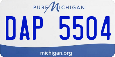 MI license plate DAP5504