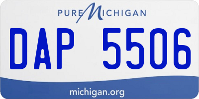 MI license plate DAP5506
