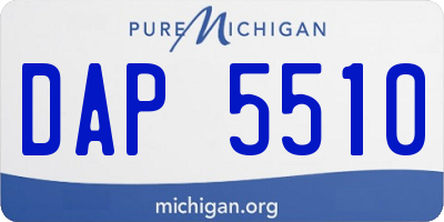 MI license plate DAP5510