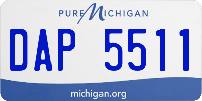 MI license plate DAP5511
