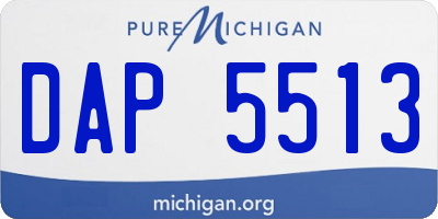 MI license plate DAP5513